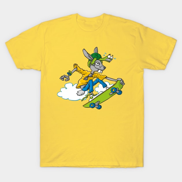 Hare and Tortoise T-Shirt by Freehanddk